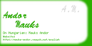 andor mauks business card